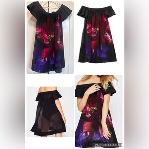 Ted Baker Floral Off-Shoulder Swim Coverup Dress‎ size Large
